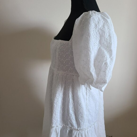 Altar’d State White Eyelet Milkmaid Dress Women's Size XL - Picture 4 of 14